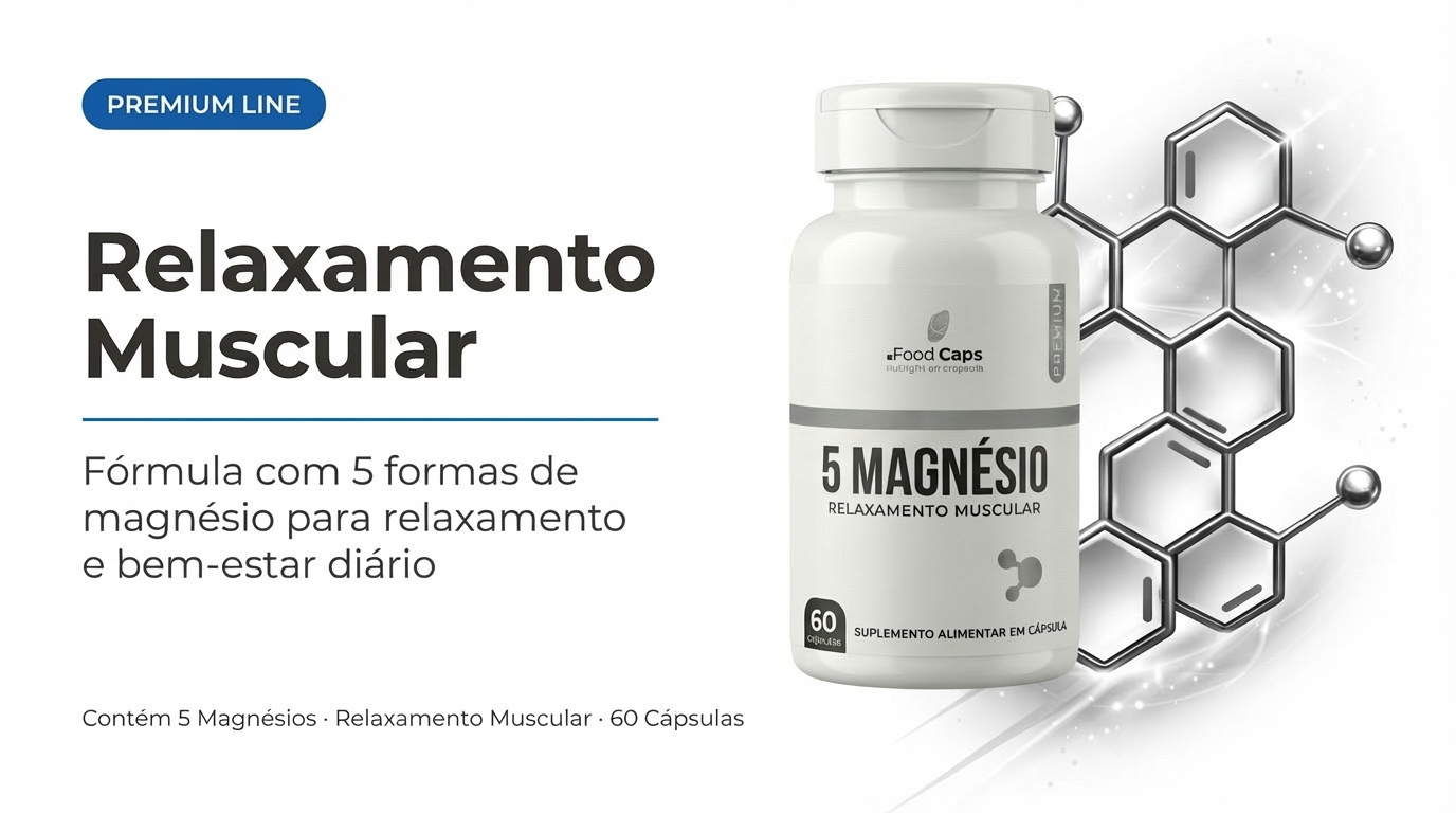 5 Magnésios Premium — Relaxamento Muscular e Bem-Estar Diário