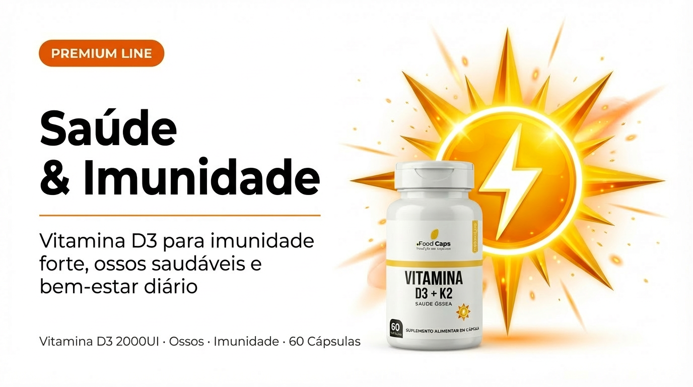 Vitamina D3 + K2 Premium — Ossos Fortes e Melhor Absorção do Cálcio