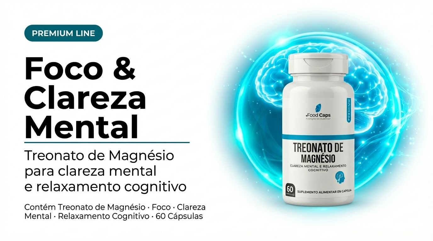 Treonato de Magnésio Premium — Clareza Mental e Relaxamento Cognitivo